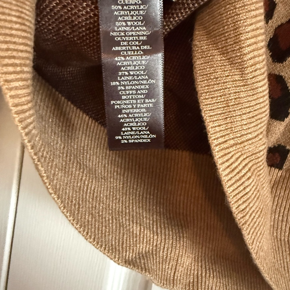 Ann Taylor Leopard Print Sweater - Tan and Black - Picture 3 of 3